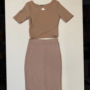 Tan two piece set